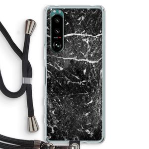 Zwart marmer: Sony Xperia 5 III Transparant Hoesje met koord