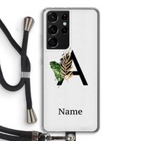 Charcoal Flora: Samsung Galaxy S21 Ultra Transparant Hoesje met koord