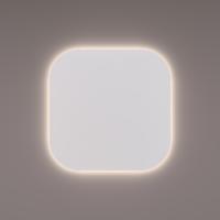 HIPP Design spiegel Basic Line Gelijkzijdig Afgerond - Indirecte LED Verlichting - 100 x 100 x 3 cm - Spiegelverwarming - Infrarood Sensor Dimmer