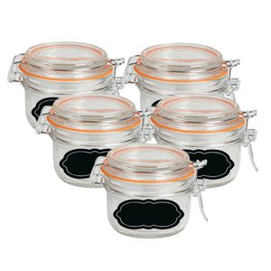 Weckpot/inmaakpot - 10x - 170 ml - glas - met beugelsluiting - incl. etiketten - Weckpotten