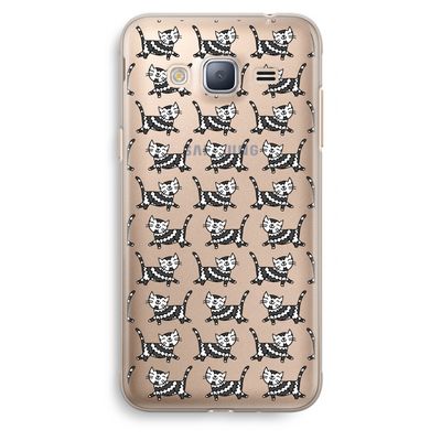 Zwarte poes: Samsung Galaxy J3 (2016) Transparant Hoesje