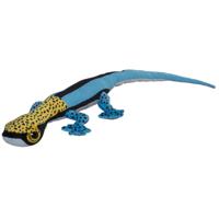 Knuffeldier Gekko Hagedis - zachte pluche stof - premium kwaliteit knuffels - blauw/geel - 112 cm   - - thumbnail