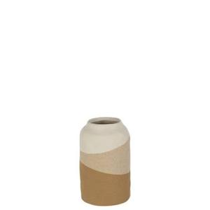 J-Line Vaas Cylinder Keramiek Beige|Lichtbruin Small