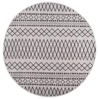 Vloerkleed wasbaar anti-slip ø120 cm zwart en wit - thumbnail