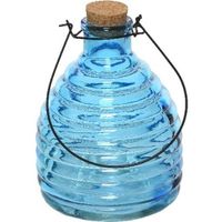 Wespenvanger/wespenval blauw 17 cm van glas   -