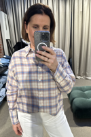 Academia blouse Marie 76D22-620 blue checked