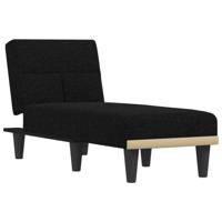 The Living Store Chaise longue verstelbaar - 55x140x70 cm - zwart
