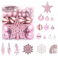 65-delige Kerstballenset roze/rood/wit - thumbnail