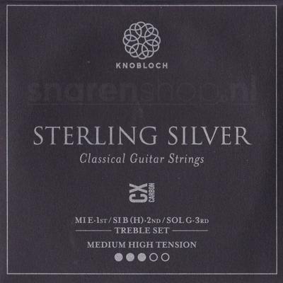 Knobloch 400SCX Sterling Silver CX Carbon Treble Set - Normale / Hoge Spanning (3 Snaren)