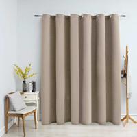 VidaXL Gordijn verduisterend met metalen ringen 290x245 cm beige