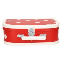 Kinderkoffertje rood witte stip 25 cm   -