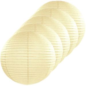 5x Ivoorkleurige lampionnen rond 25 cm   -