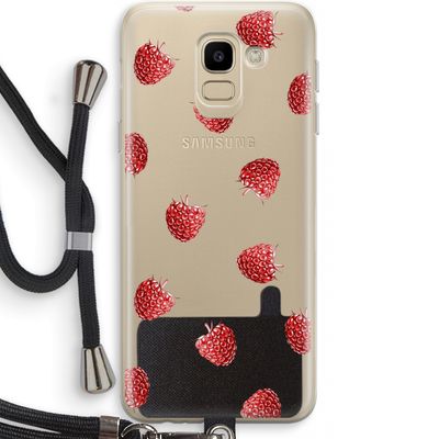 Framboosjes: Samsung Galaxy J6 (2018) Transparant Hoesje met koord