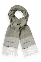 van Gils Sjaal Groen Met Herringbone Dessin - thumbnail