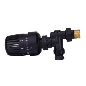 Radiatorventiel Thermostatisch Riko 1/2&apos;&apos;x15 mm Axiaal Mat Zwart