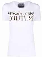 Versace Jeans Couture t-shirt à logo métallisé - Blanc