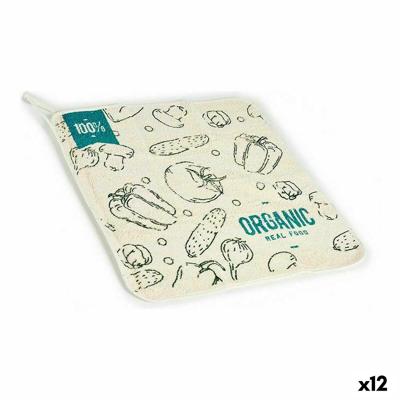 Keukendoek Wit Groen (50 x 0,3 x 50 cm) (12 Stuks)