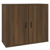 vidaXL Dressoir 80x33x70 cm bewerkt hout bruin eikenkleur - thumbnail