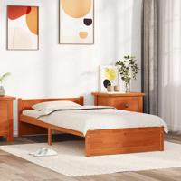 Bedframe met hoofdeinde Wasbruin 90 x 200 cm Massief grenenhout