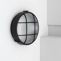 Buitenlamp rond zwart 'Hubo' E27 fitting modern 220mm IP44 - thumbnail