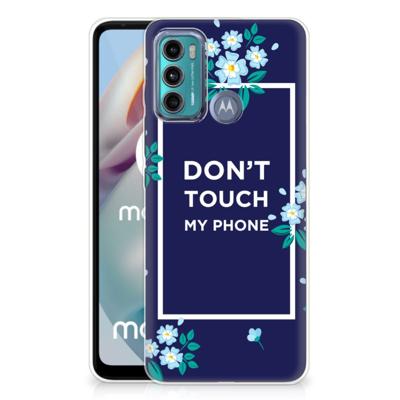 Motorola Moto G60 Silicone-hoesje Flowers Blue DTMP Motorola Moto G60 Silicone-hoesje Flowers Blue DTMP