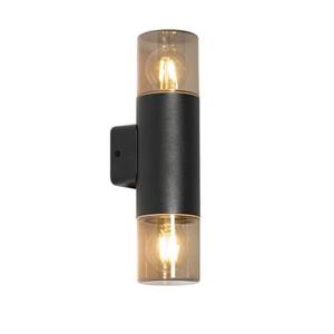 QAZQA Moderne buiten wandlamp zwart 2-lichts IP44 - Odense