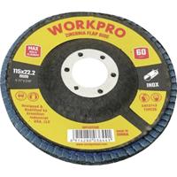WorkPro WP407550 Lamellenschuurschijf Diameter 115 mm Boordiameter 22.2 mm 10 stuk(s)