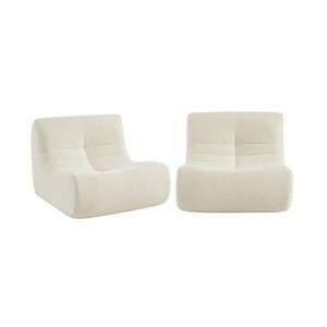 sweeek - 1-zits bouclé fauteuil, verstelbaar (set van 2)