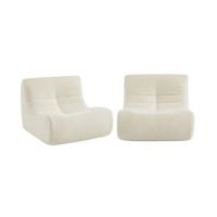 sweeek - 1-zits bouclé fauteuil, verstelbaar (set van 2)