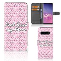 Samsung Galaxy S10 Portemonnee Hoesje Flowers Pink DTMP