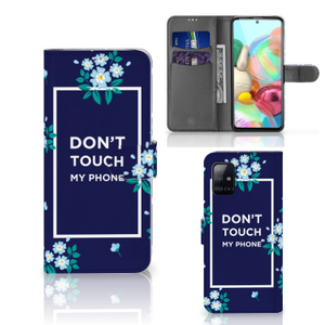 Samsung Galaxy A71 Portemonnee Hoesje Flowers Blue DTMP