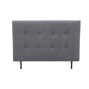 Hoofdbord 140 cm ESTIA - Antraciet stof - Verstelbaar in hoogte van 105 tot 116 cm