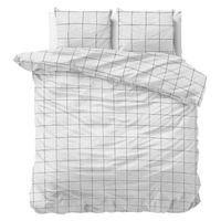 Sleeptime Flanel Dekbedovertrek Deep Check White-Lits-jumeaux (240 x 200/220 cm)