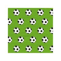 20x groen 3-laags servetten voetbal ballen 33 x 33 cm