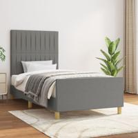Bedframe zonder matras 90x190 cm stof donkergrijs