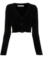 Alexander Wang cardigan crop à logo brodé - Noir