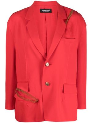 Undercover blazer ample à effet usé - Rouge