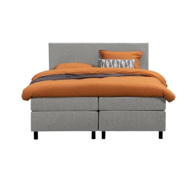 Leen Bakker - Boxspring Liv Egaal - Licht - 180x200 Cm - Ronde Poot - Stof - Grijs