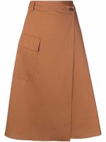 Woolrich jupe trapèze mi-longue en popeline - Marron Woolrich jupe trapèze mi-longue en popeline - Marron