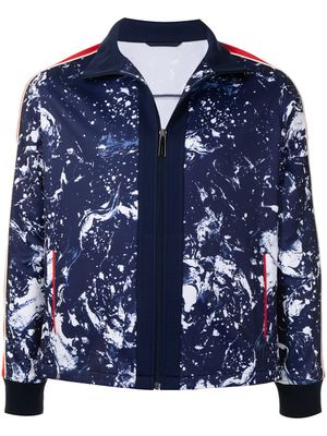 Ports V veste imprimée à fermeture zippée - Bleu