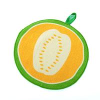 Soft Plush Kitchen Fabric Microfiber Hanging Washcloth Quick-Dry Hand Towel(Cantaloupe)