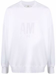 AMI Paris sweat en coton à logo imprimé - Blanc