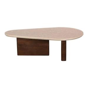 Giga Meubel - Salontafel Marmer Donkerbruin - 120x70x38cm - Ayla