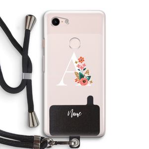 Pink Bouquet: Pixel 3 Transparant Hoesje met koord