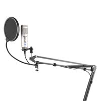 Vonyx CMS320S studio USB microfoon met echo en arm - Titanium - thumbnail