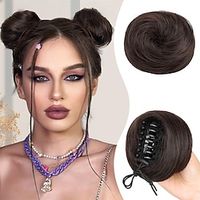 2 stuks mini klauw clip in haar broodje ruimte broodjes haar stuk klauw in rommelige kattenoren haar broodje extensions synthetische donut opgestoken haar extensions haaraccessoire voor vrouwen Lightinthebox