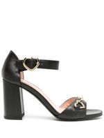 Love Moschino 85mm logo-engraved leather sandals - Noir