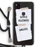 No Girls Allowed Unless: Pixel 4a 5G Transparant Hoesje met koord