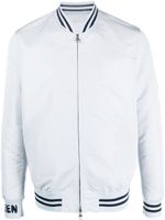 Alexander McQueen veste bomber à logo imprimé - Bleu - thumbnail