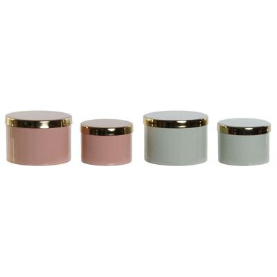 Juwelenkistje DKD Home Decor Groen Koraal Ijzer 13 x 13 x 9 cm (2 Onderdelen) (2 Stuks)